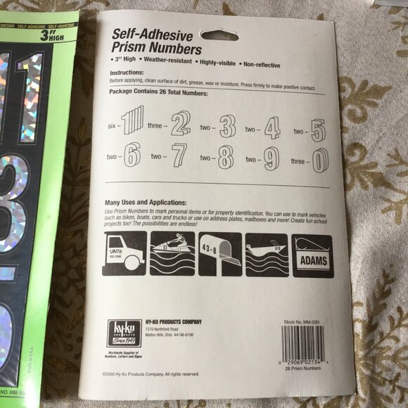 HY-KO Products Self-Adhesive Prism Numbers - Self-Stick 26 Letters - MM-33N - Picture 4 of 5